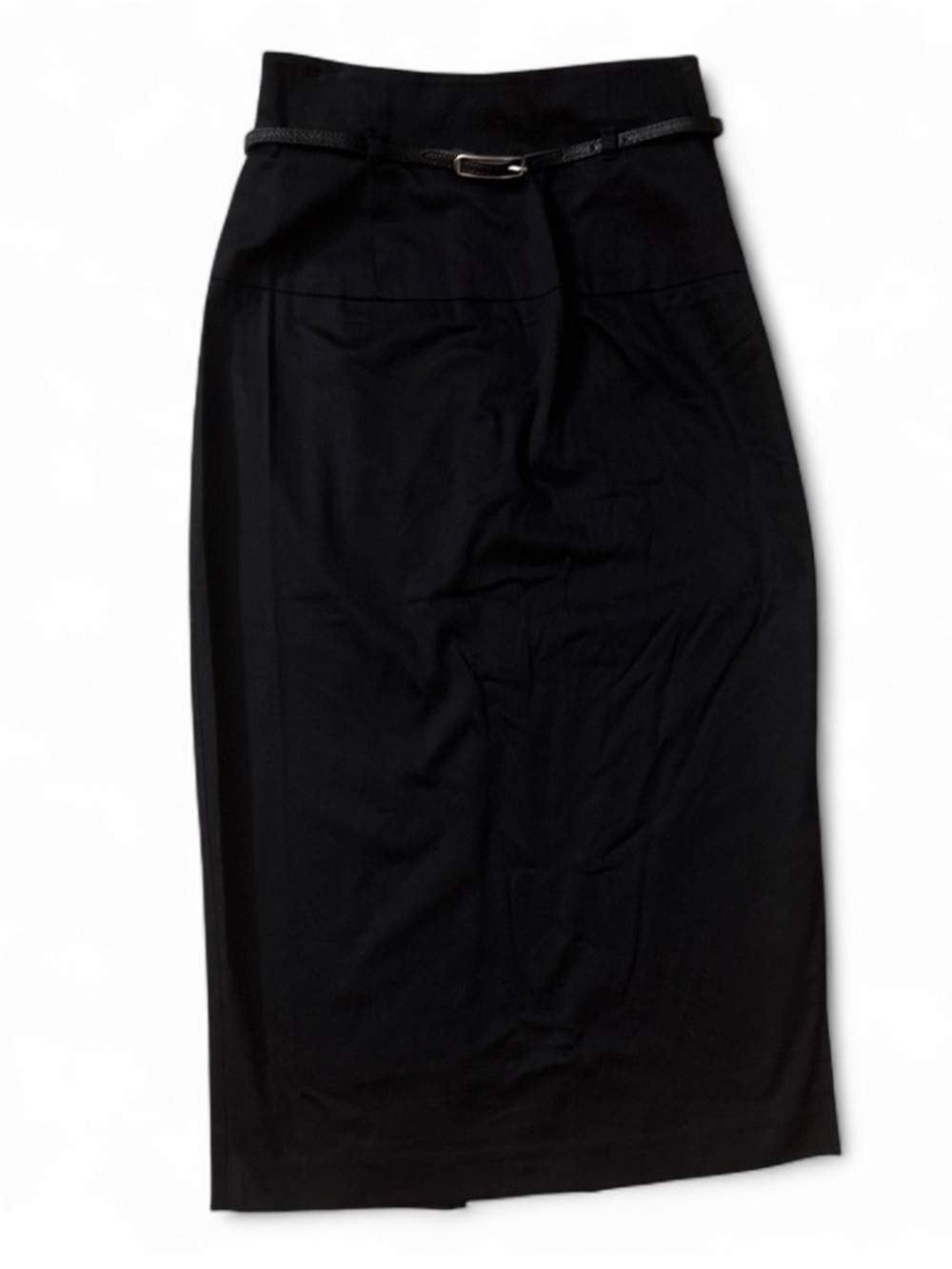 Black Halo Black High-Waist Pencil Skirt with Slim Belt
